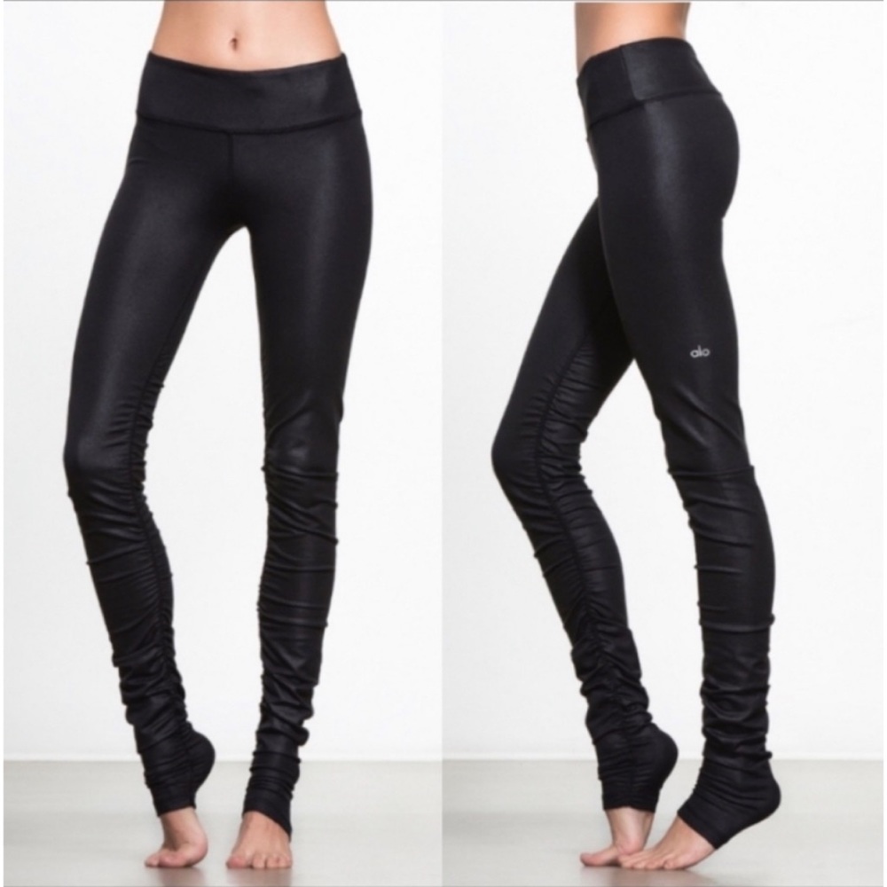 Alo Yoga Glossy Idol Leggings Patent Black Size Medium